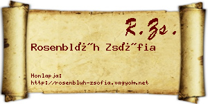 Rosenblüh Zsófia névjegykártya
